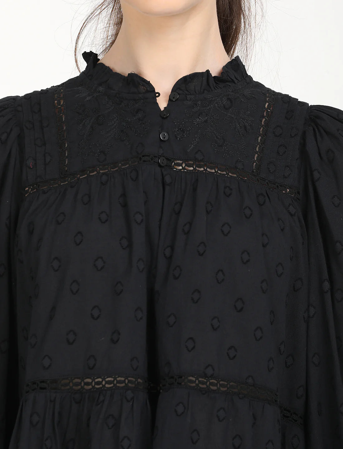 Women’s Lightweight Black Textured Top for Streetwear & Daily Style