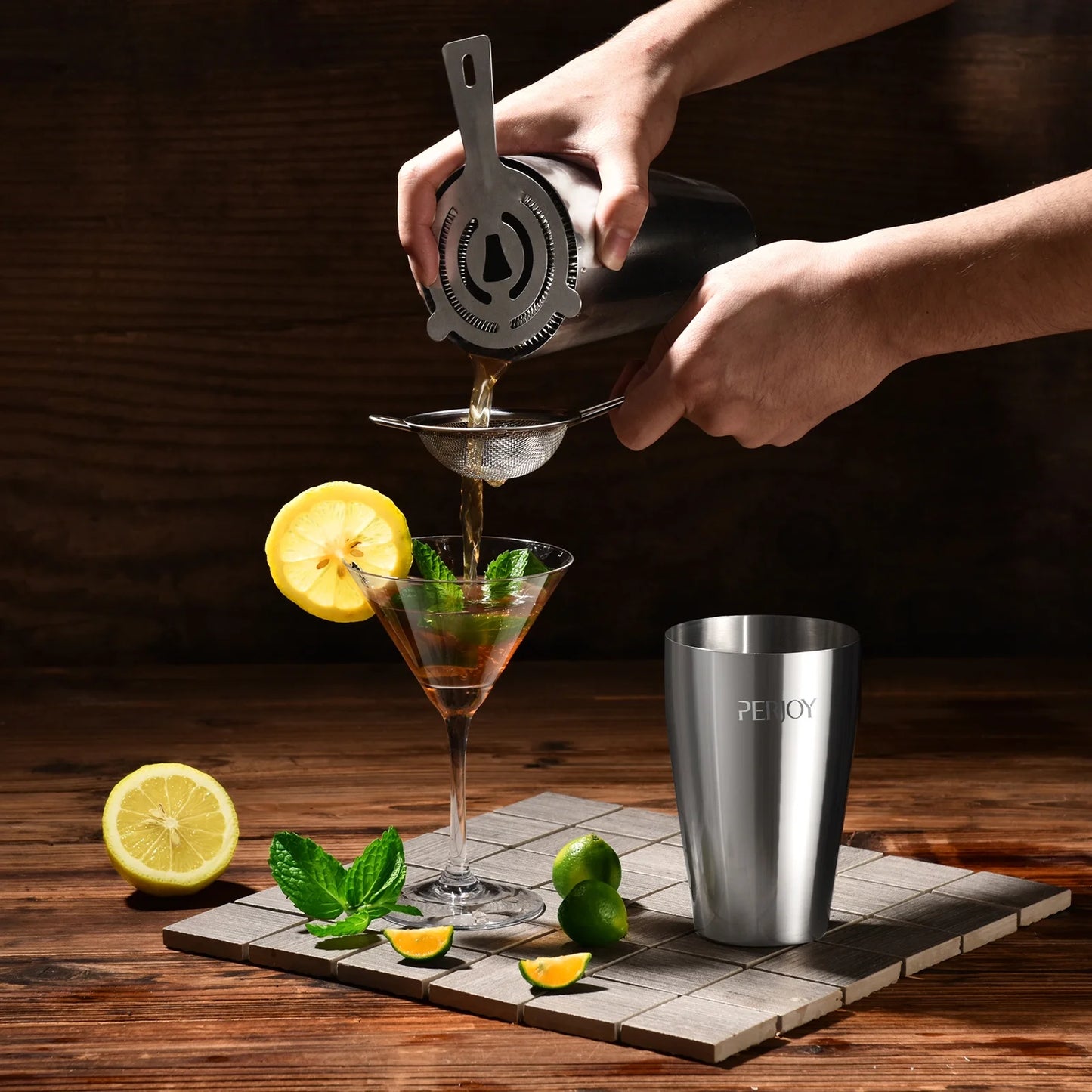 16 Piece Cocktail Shaker Set Full Bar Tools for Home and Parties
