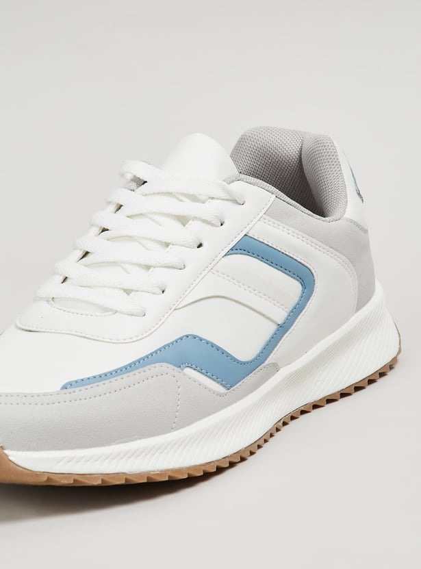 Versatile Colorblock Lace-Up Sneakers for Men for Gym, Outdoor, and Casual Wear