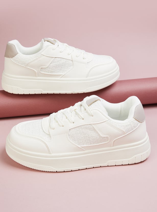 Comfortable Women Panelled Sneakers for Fashion and Everyday Use