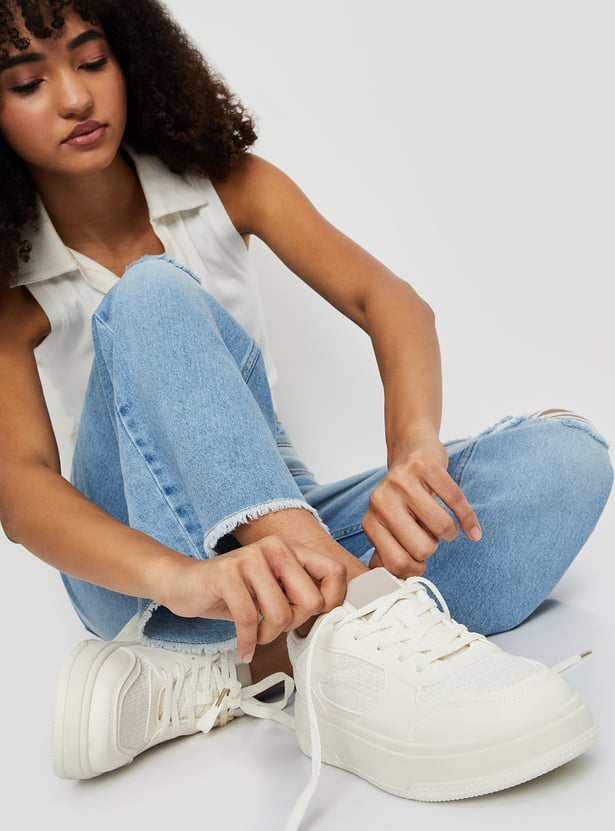Comfortable Women Panelled Sneakers for Fashion and Everyday Use