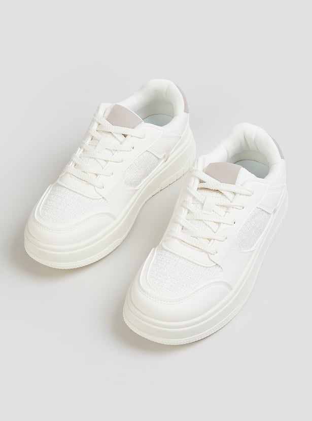 Comfortable Women Panelled Sneakers for Fashion and Everyday Use