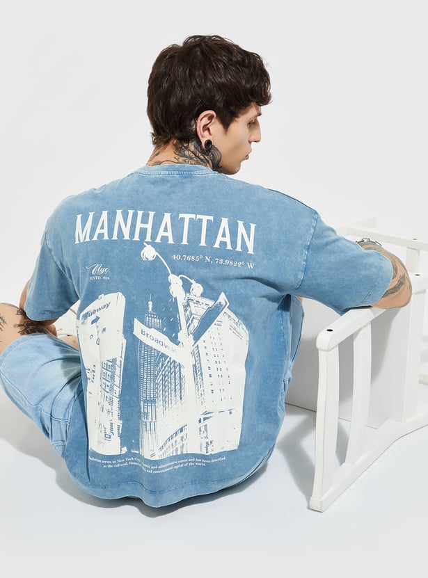 Comfortable Men’s Back Print Cotton T-Shirt for Daily Wear