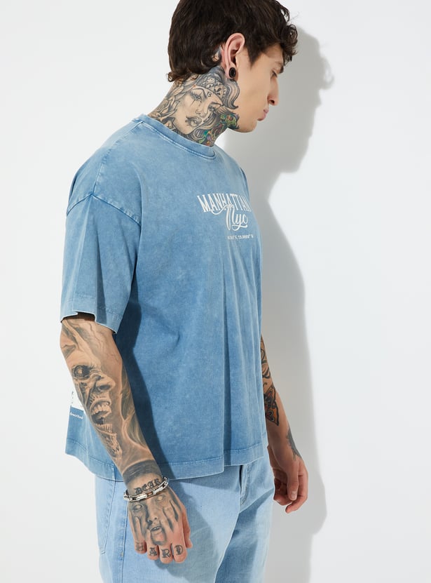 Comfortable Men’s Back Print Cotton T-Shirt for Daily Wear