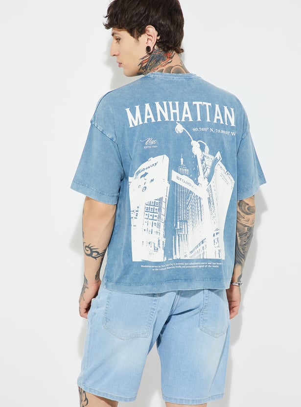 Comfortable Men’s Back Print Cotton T-Shirt for Daily Wear