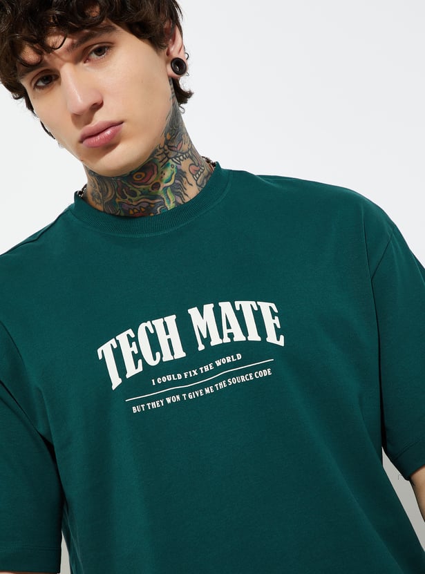 Casual Back Print Oversized T-Shirt for Men Summer & Travel