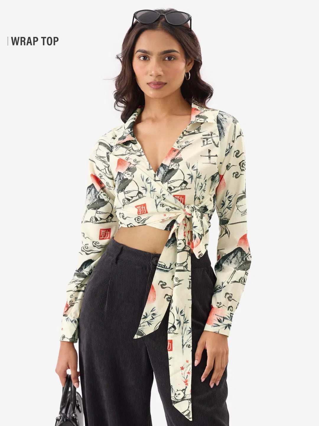 Vibrant Kung Fu Panda Cropped Top for Women Party & Casual Outings