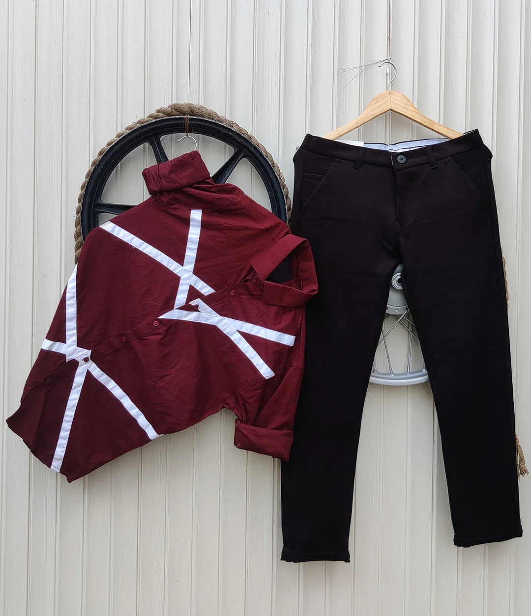 Elegant Men’s Denim Jeans and Designer Shirt Combo Pack Perfect for Daily and Festive Wear