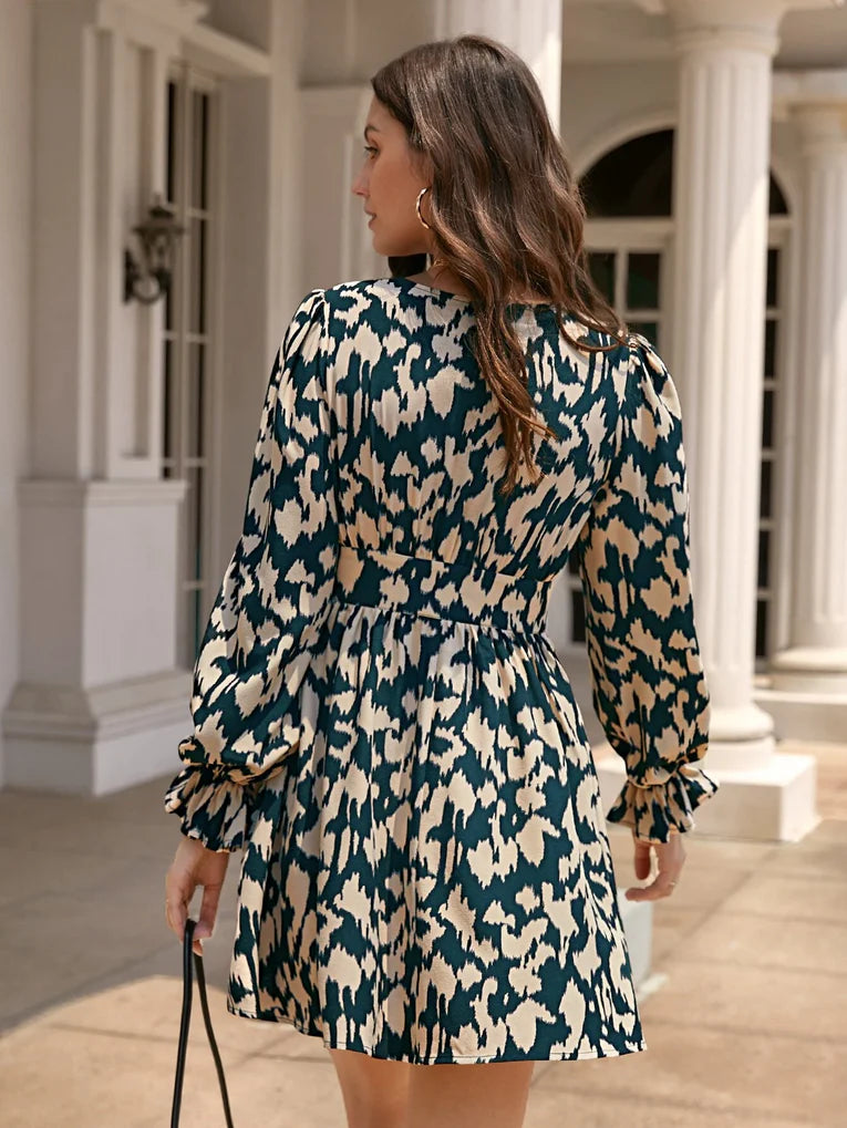 Lightweight All-Over Print Ruffle Dress for Women with Flowy Fit for Parties and Summer Days