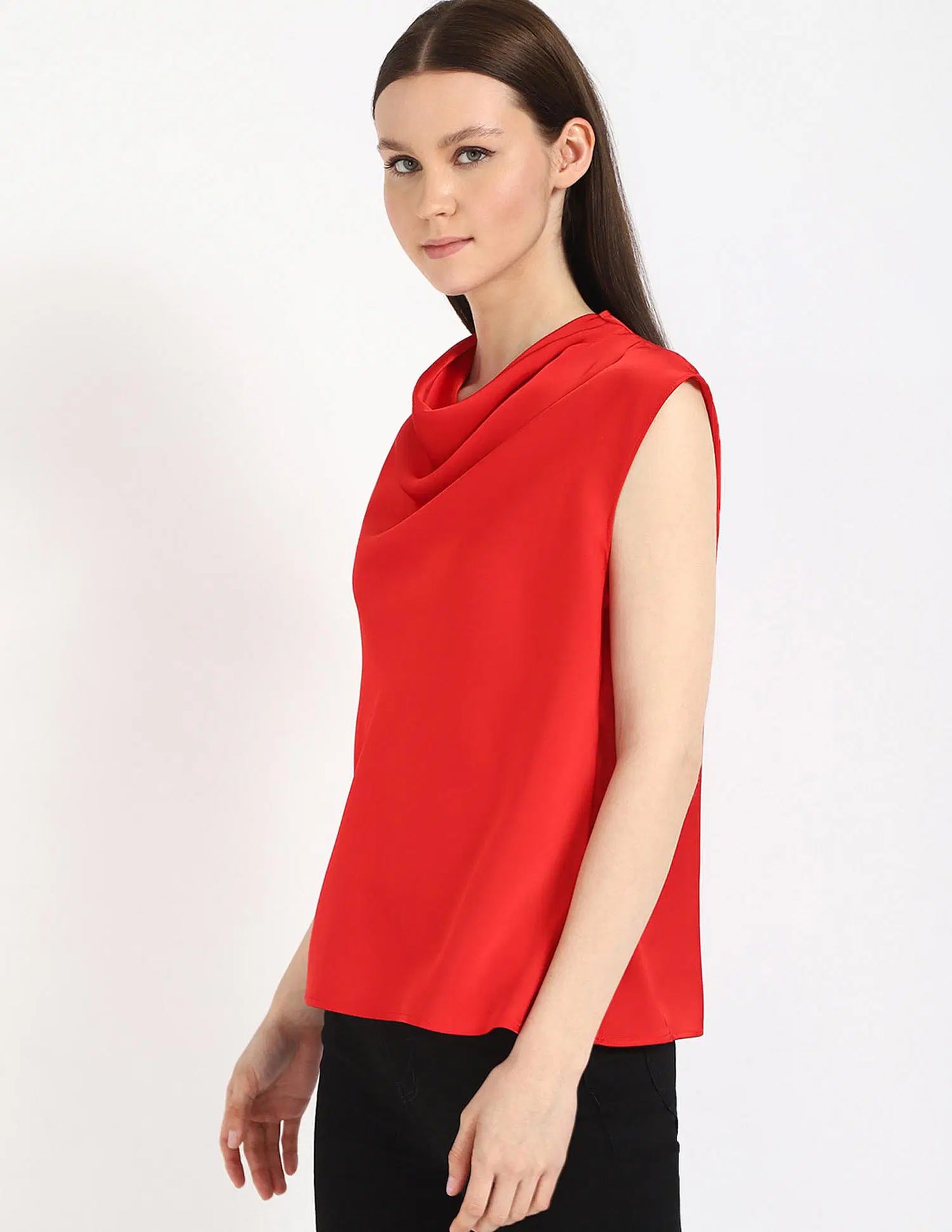 Comfortable and Stylish Red Solid Top for Women Daily Wear