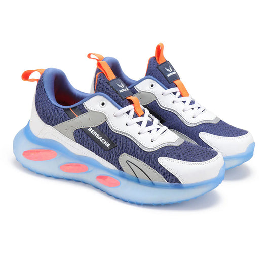 Breathable Blue Sports Running Shoes for Men Soft Durable Fit