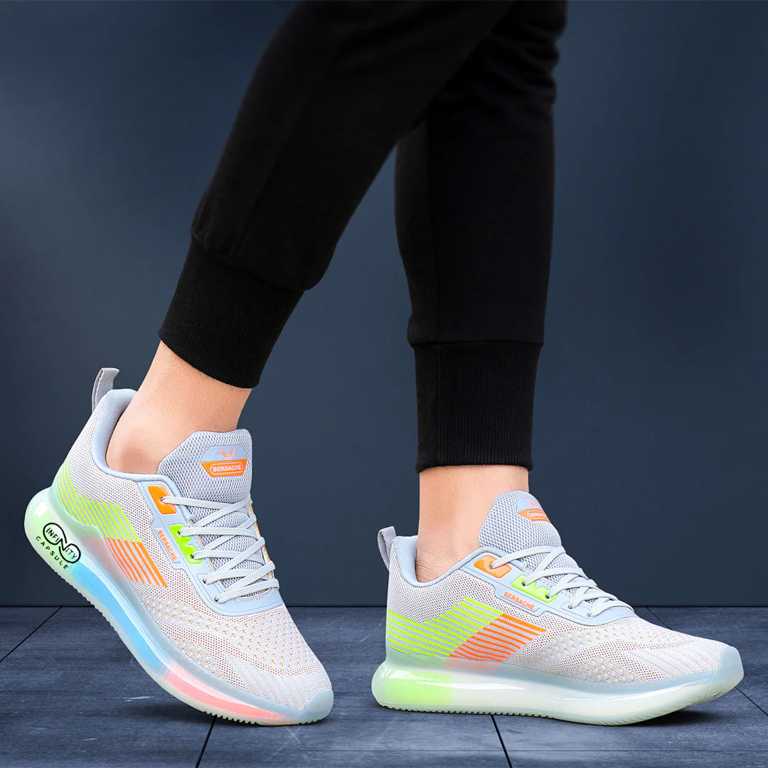 Versatile Grey Sports Running Sneakers for Men Perfect for Gym and Outdoors