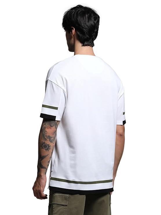 Bold Letter Print Cotton Oversized T-Shirt for Men Weekend & Party Wear