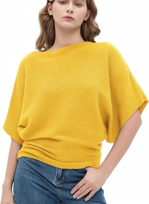 Comfortable Baggy Balloon Sleeve Ribbed Top for Women Work & Formal Wear