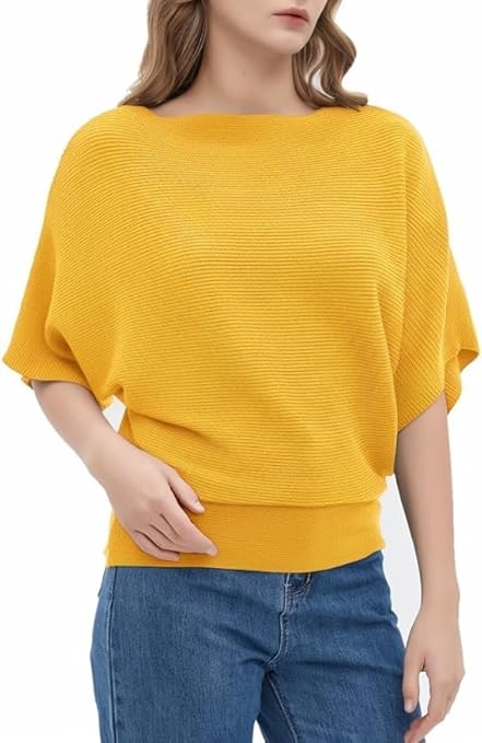 Comfortable Baggy Balloon Sleeve Ribbed Top for Women Work & Formal Wear