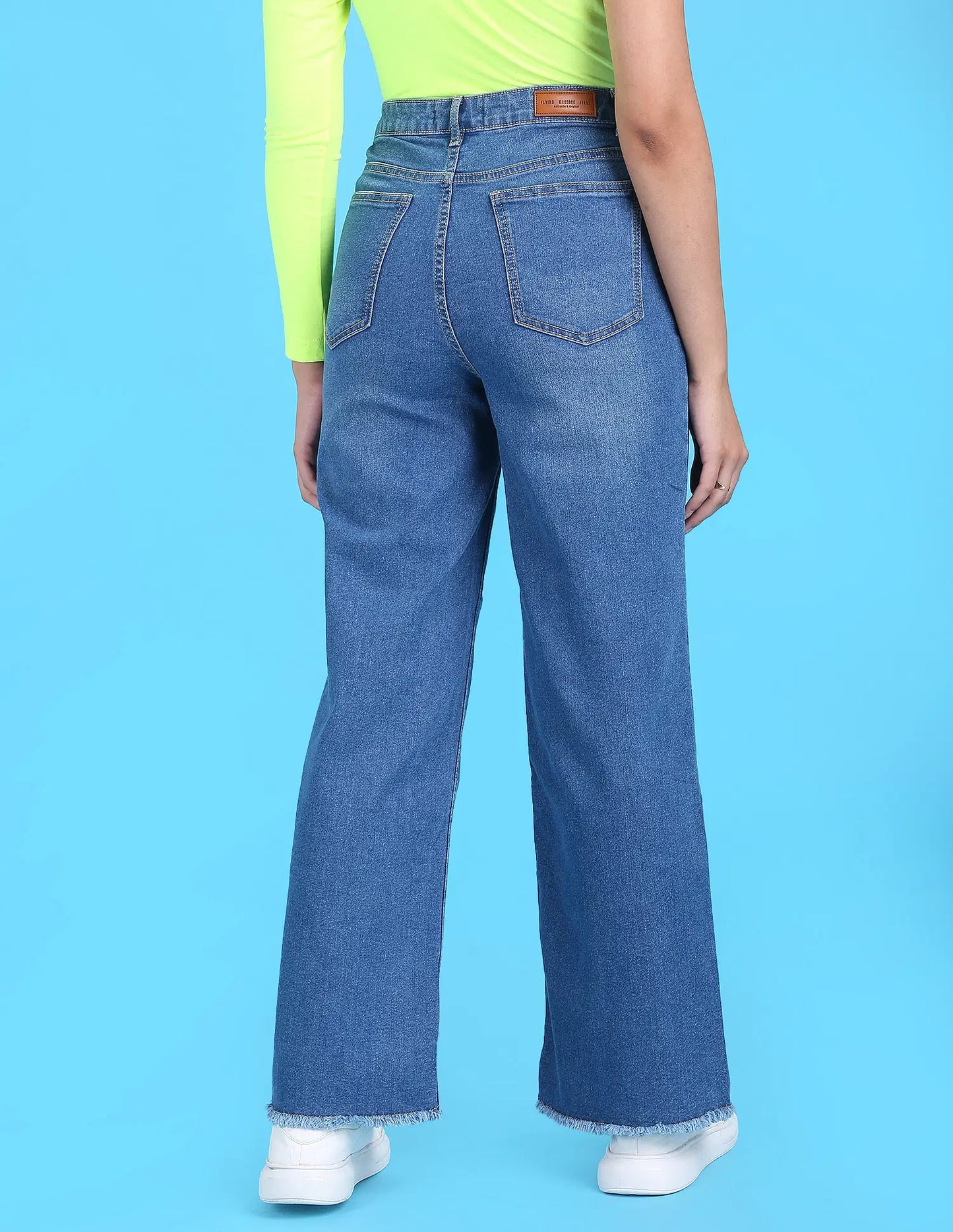 Versatile Women’s High Rise Wide Leg Jeans Perfect for Pairing with Tops and Kurtis
