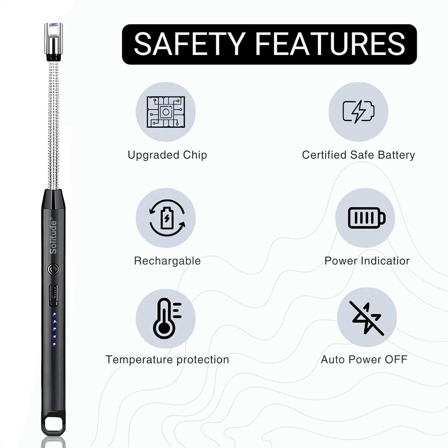 Electric Windproof Lighter with USB Charging for Home and Kitchen