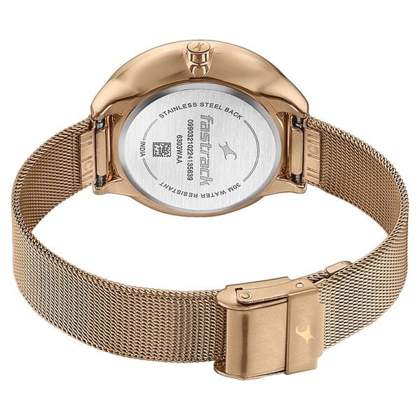 Premium Multifunction Quartz Watch with Rose Gold Dial and Stainless Steel Bracelet