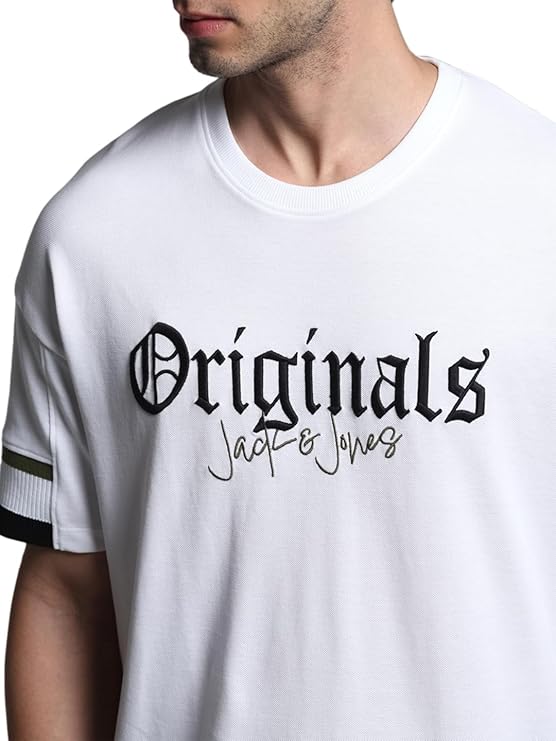Bold Letter Print Cotton Oversized T-Shirt for Men Weekend & Party Wear