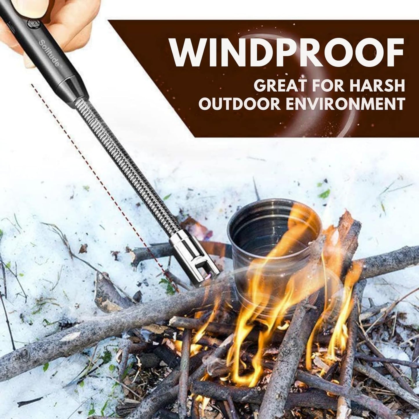 Electric Windproof Lighter with USB Charging for Home and Kitchen