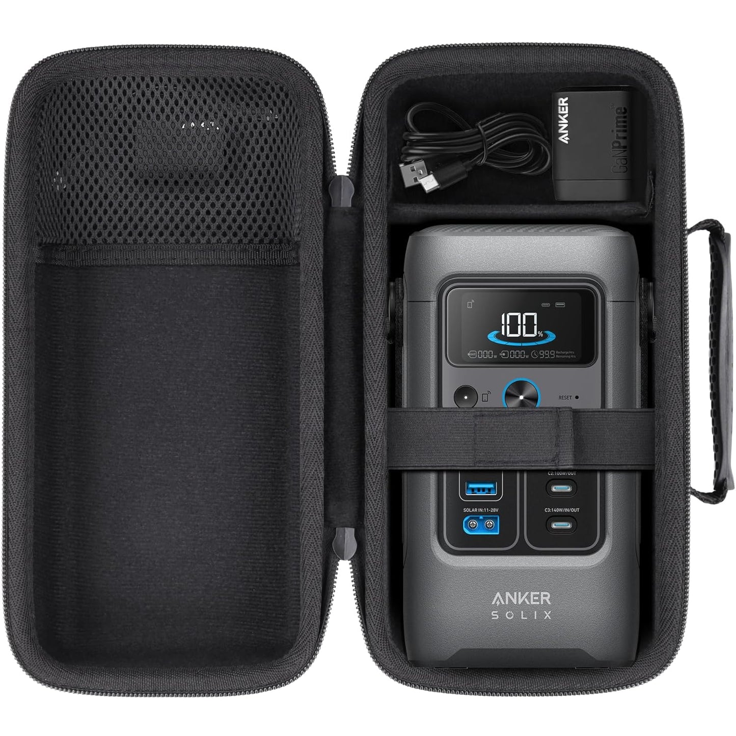 Dustproof Protective Case for Anker Solix Portable Power Station Black