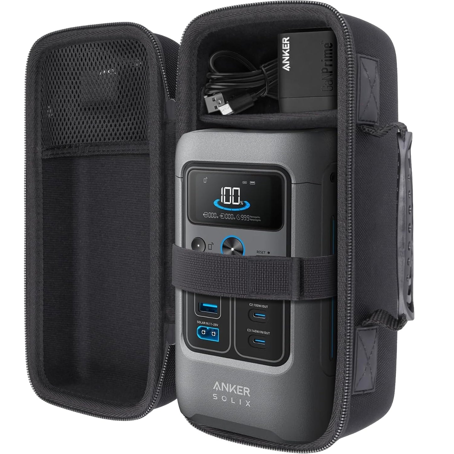 Dustproof Protective Case for Anker Solix Portable Power Station Black