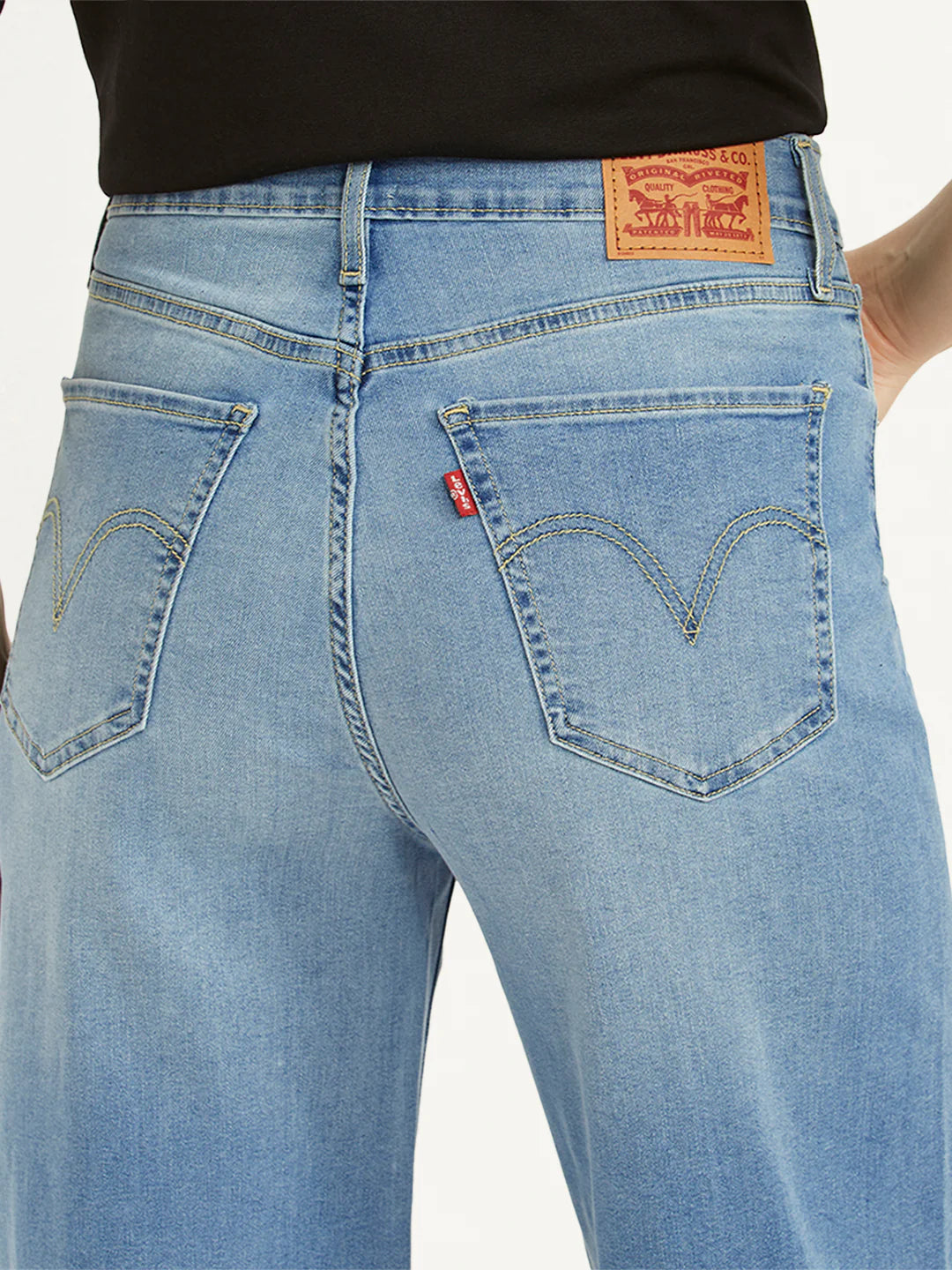 Stylish Mile High Blue Jeans for Women with Comfortable Wide Leg Fit
