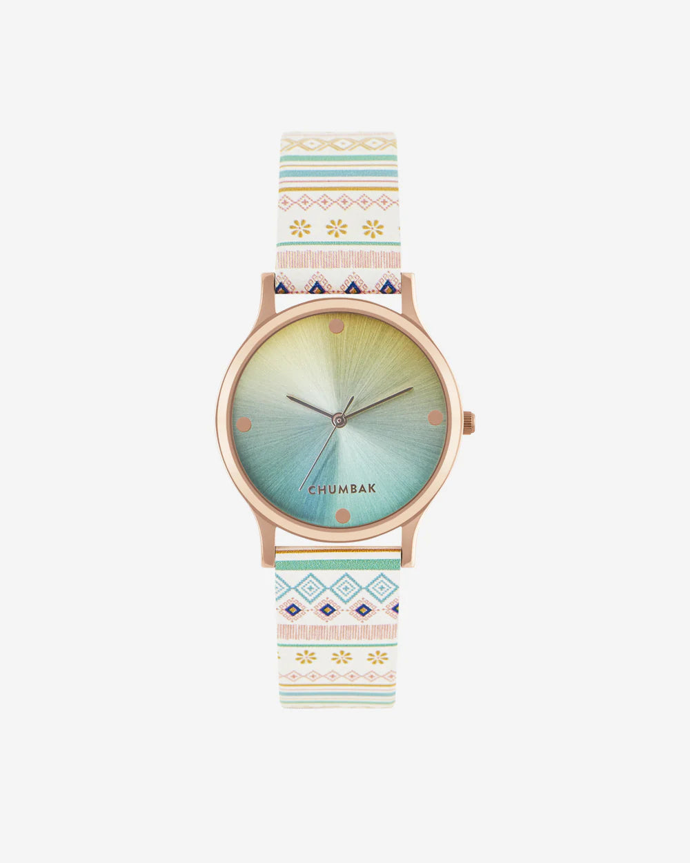 Elegant Ombre Aztec Inspired Women’s Watch with White Face