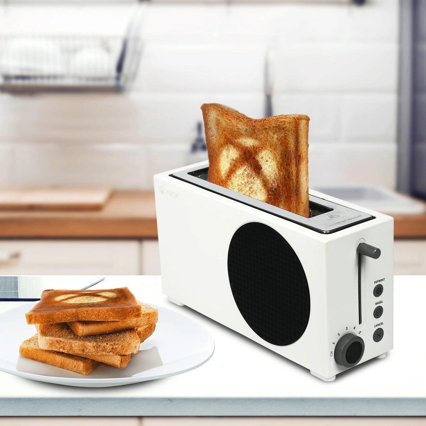 Compact Electric Slice Toaster with Detachable Crumb Tray