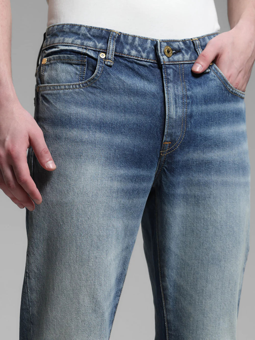 Versatile Blue Regular Fit Clark Jeans for Work Leisure and Travel