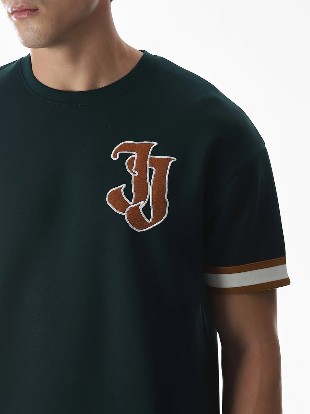 Trendy Men’s Varsity Green Drop Shoulder T-Shirt for Everyday Wear