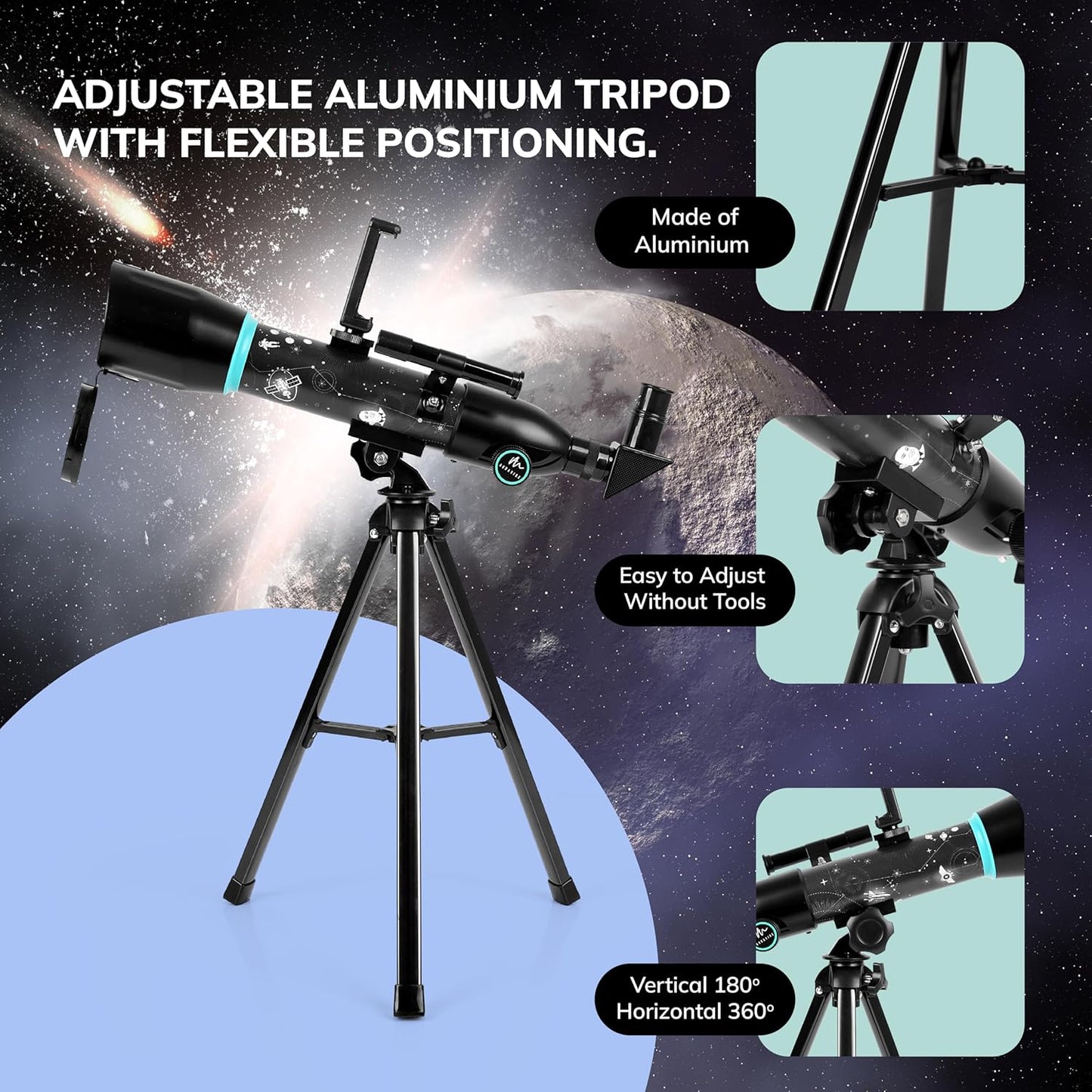 Educational Astronomical Telescope with Mobile App Support