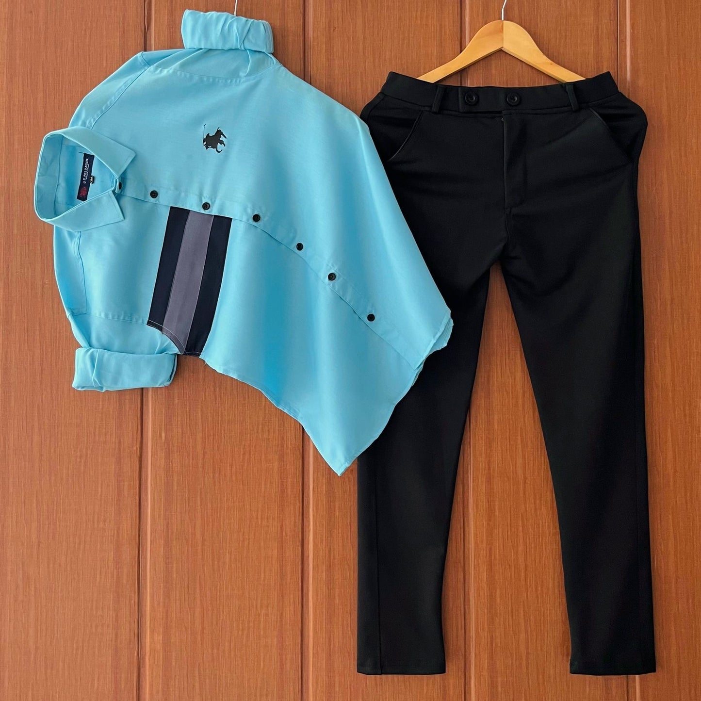 Men’s Cotton Shirt and Lycra Pant Combo Relaxed Fit Stylish Everyday Wear