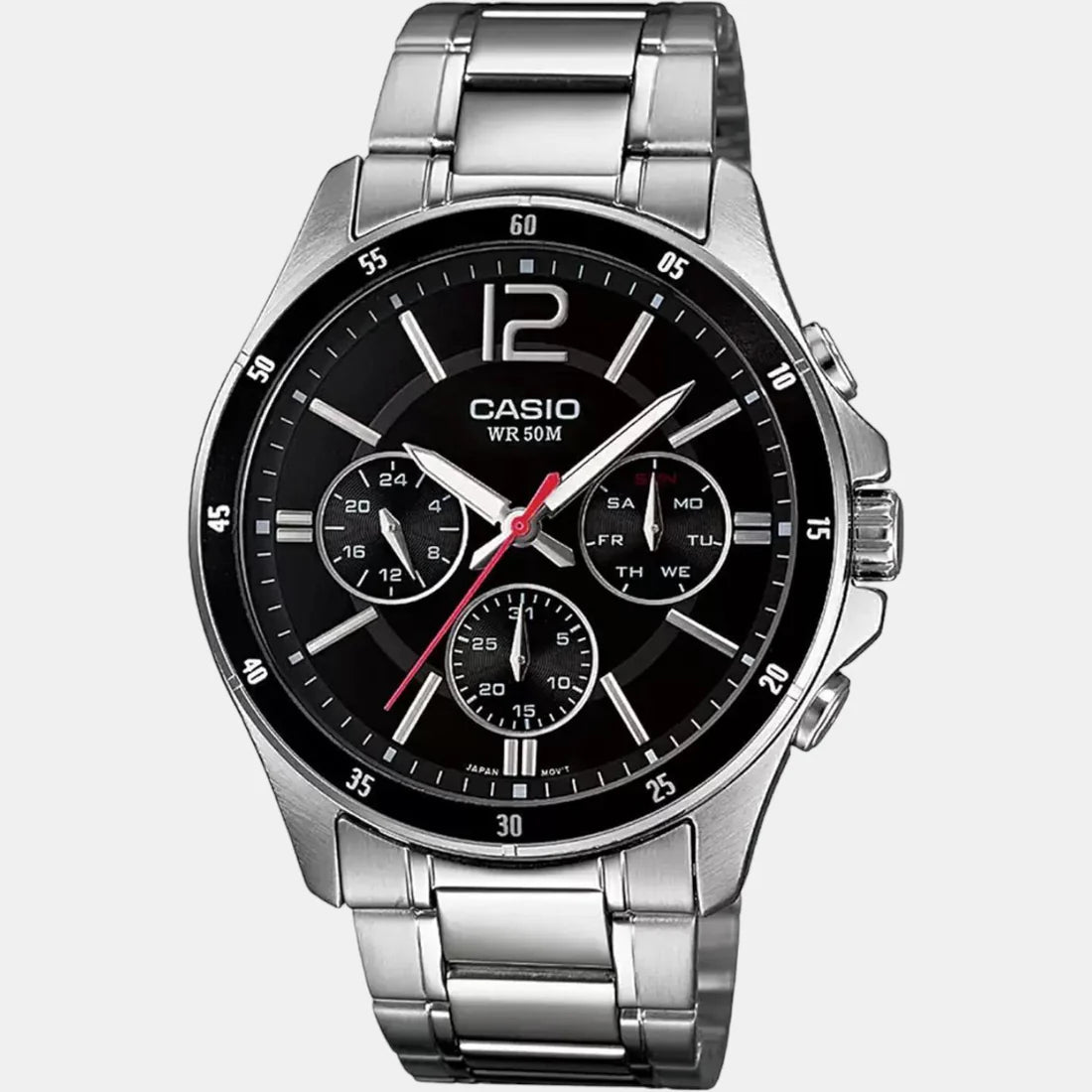 Premium Men’s Stainless Steel Analog Watch with Chronograph Function