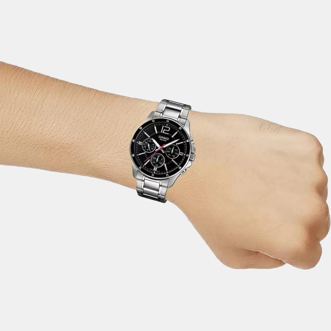 Premium Men’s Stainless Steel Analog Watch with Chronograph Function