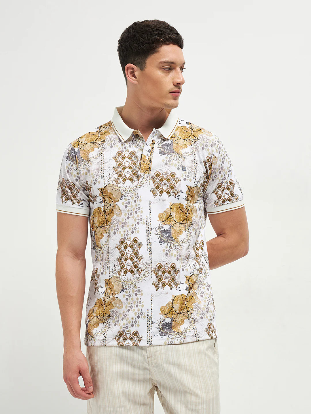 Fashionable Printed Polo T-Shirt for Men Smart Casual Outings