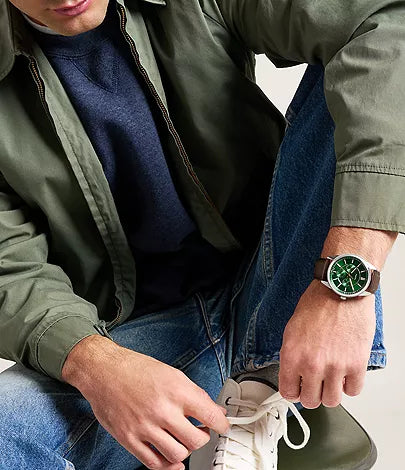 Men’s Brown Leather Multifunction Watch Stylish and Elegant Timepiece