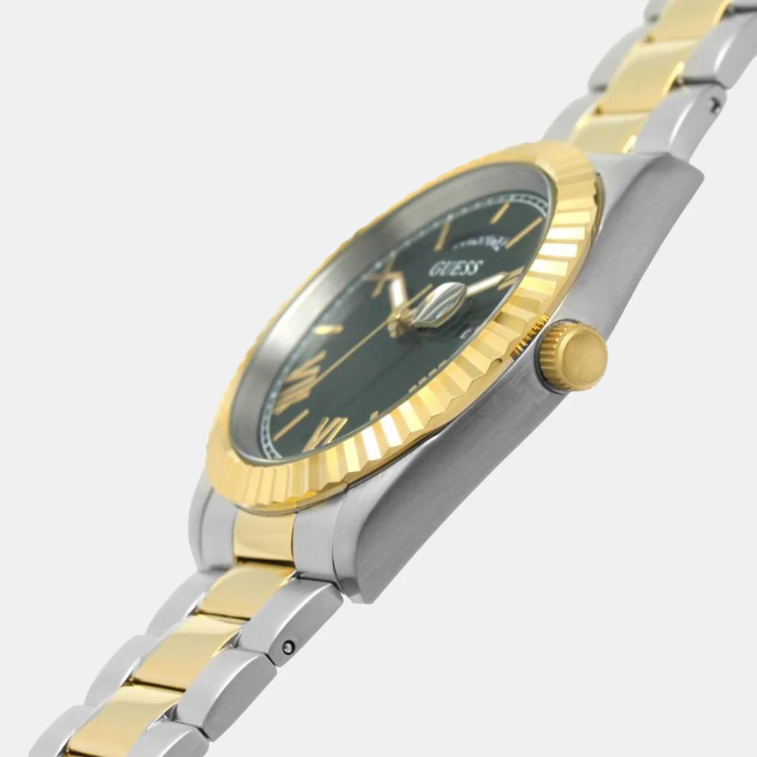Timeless Green Dial Analog Watch with Stainless Steel Strap for Men