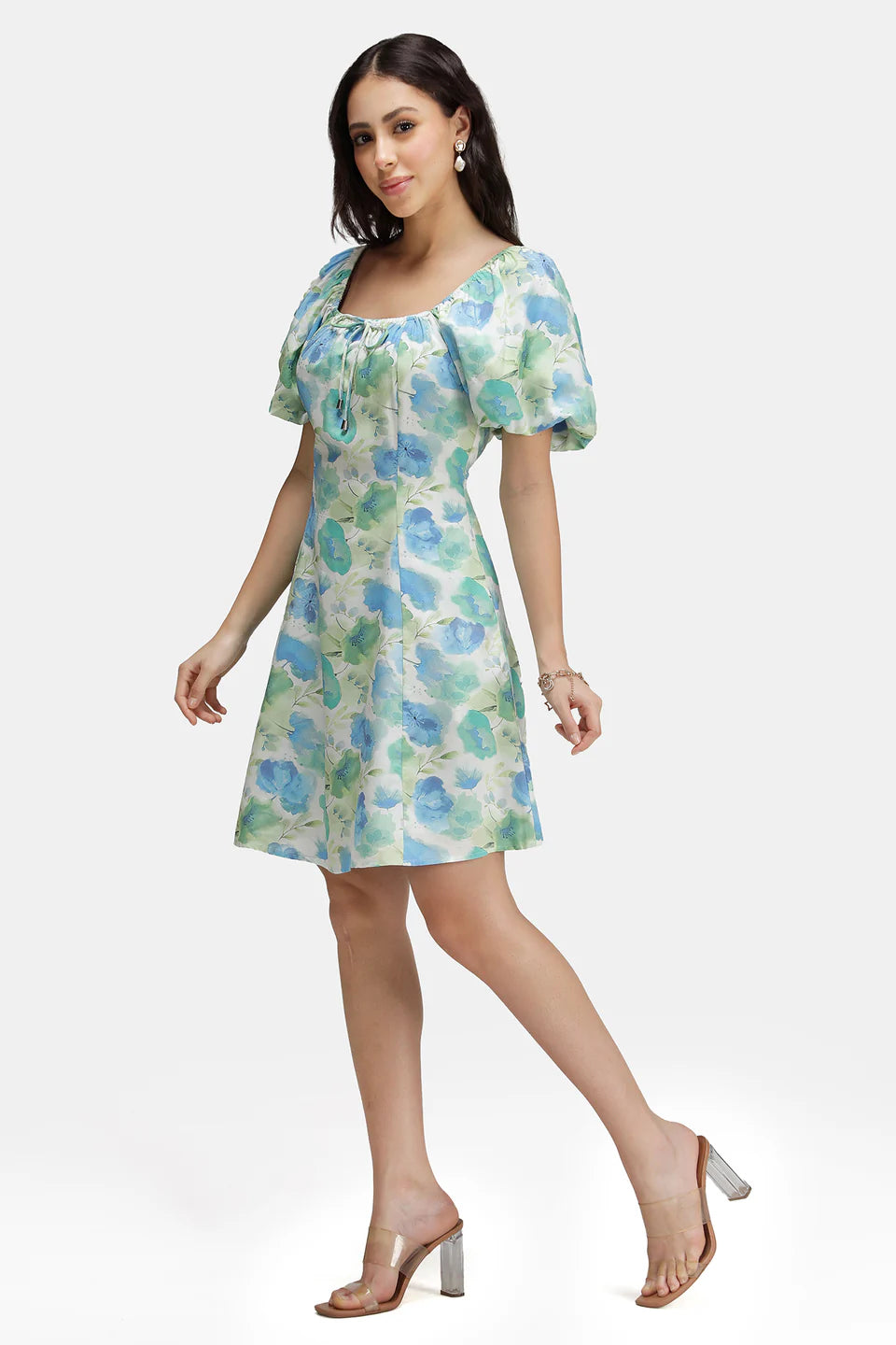 Trendy Women’s Viscose Mini Dress with All-Over Prints and Comfortable Wear