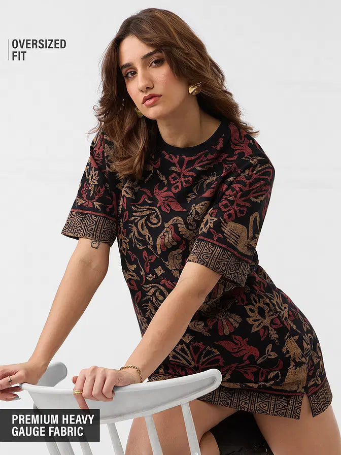 Comfortable Women’s Elephant Oversized Tee Dress