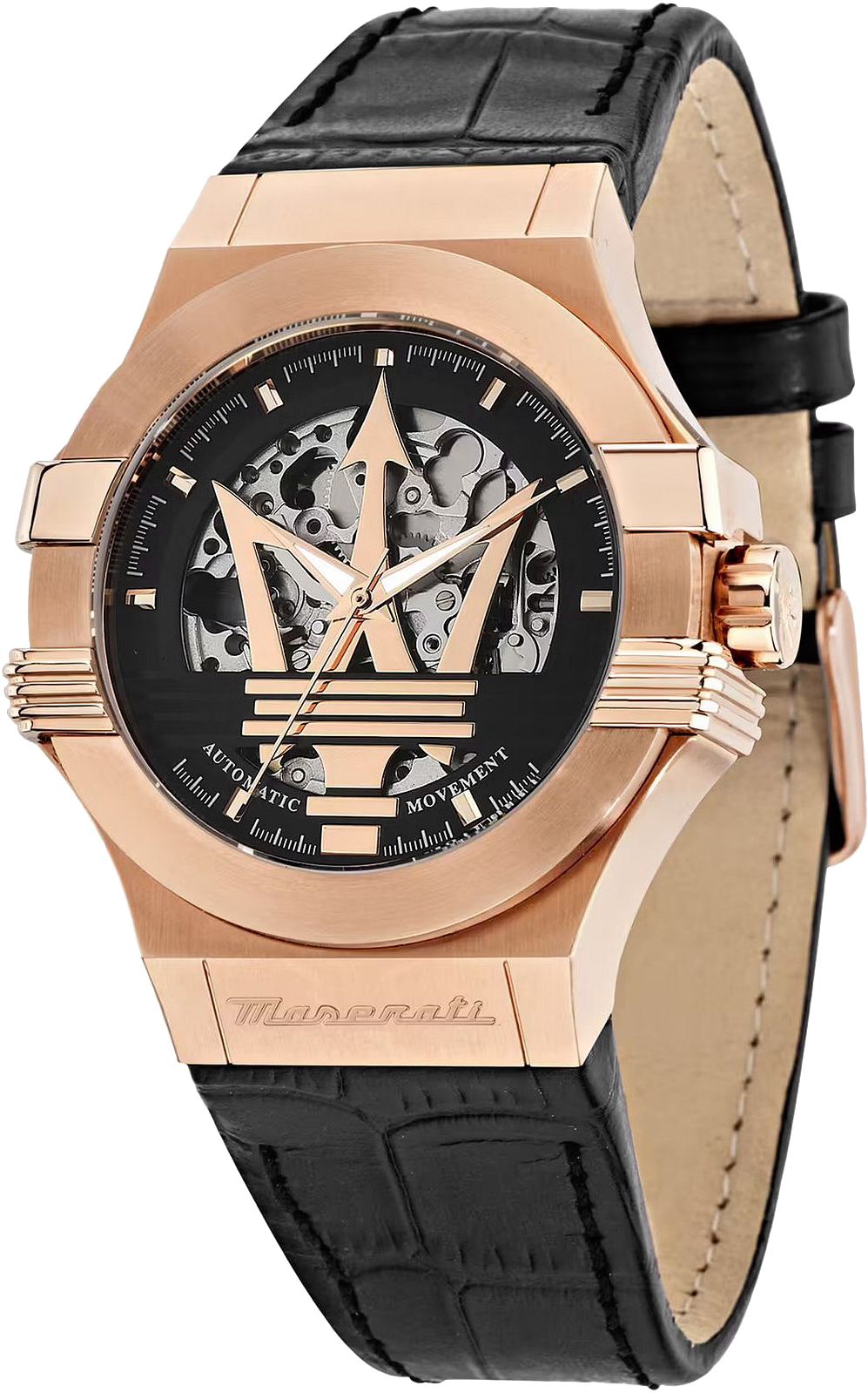 Timeless Skeleton Dial Watch with Classic Leather Strap for Men