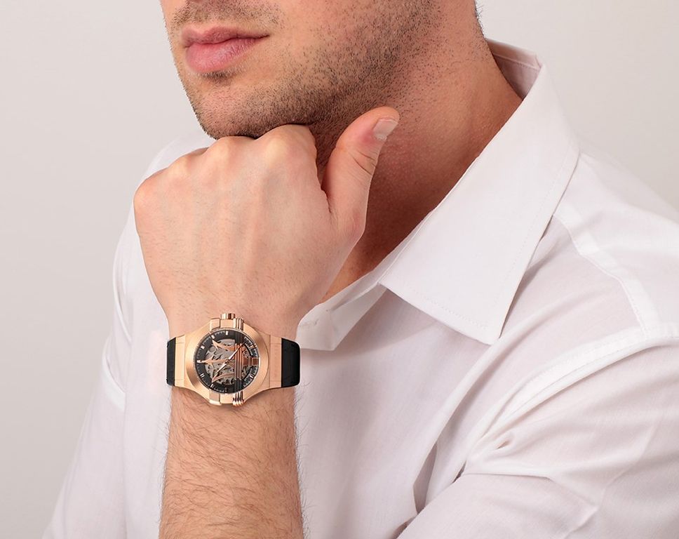 Timeless Skeleton Dial Watch with Classic Leather Strap for Men