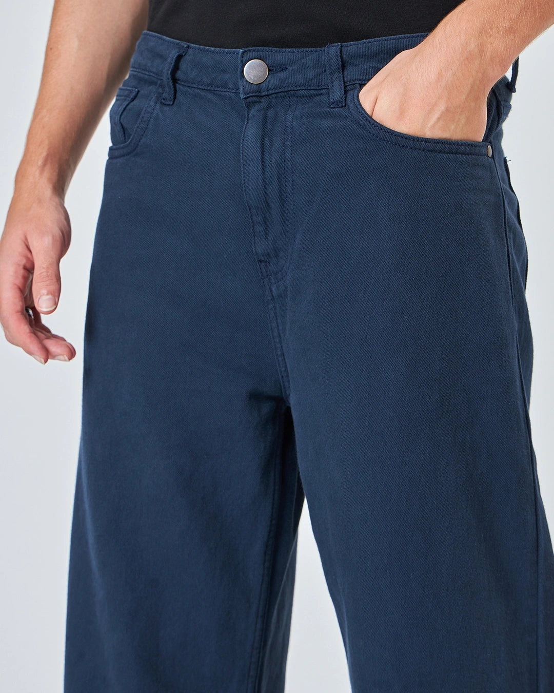 Durable Men’s Blue Mid Rise Jeans Super Baggy Fit for Casual Outfits