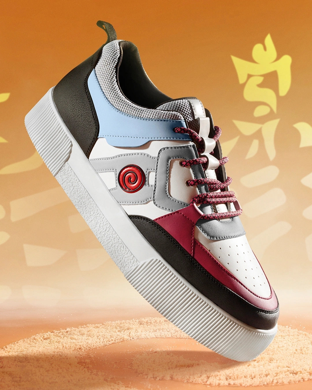 Casual White Black Naruto Color Block Sneakers Men Everyday Wear