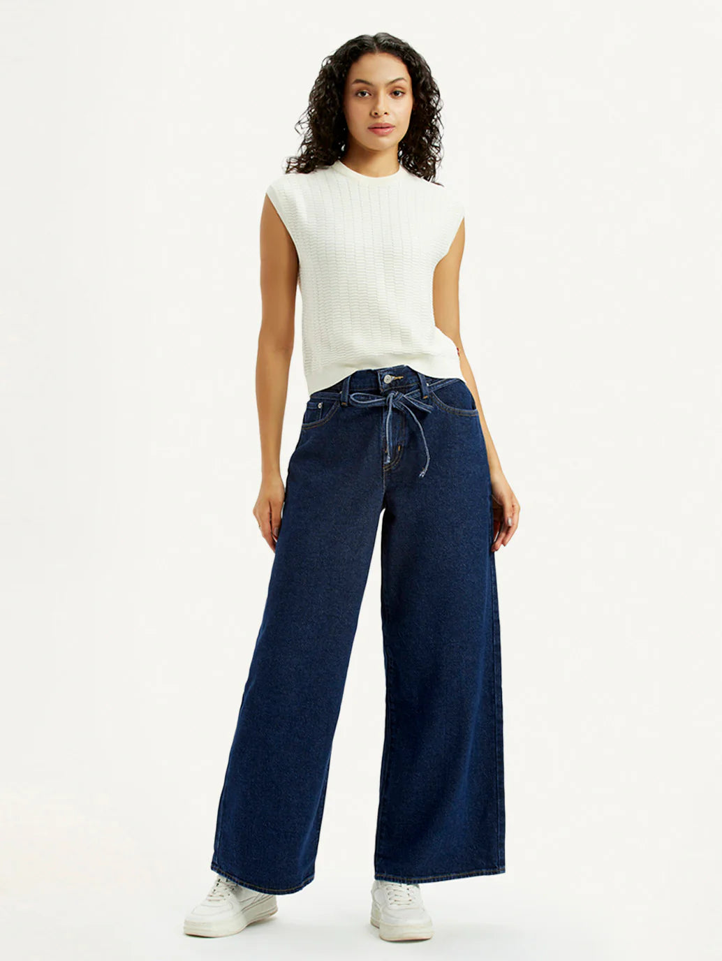 Everyday Wear Women’s Dark Blue XL Straight Loose Fit Mid Rise Jeans for Street Style