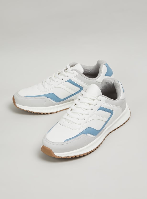 Versatile Colorblock Lace-Up Sneakers for Men for Gym, Outdoor, and Casual Wear