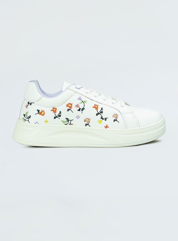 Versatile Women Embroidered Sneakers for Casual Wear, Travel, and Fashionable Outfits