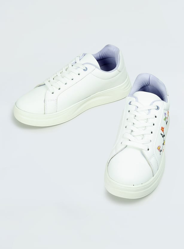Versatile Women Embroidered Sneakers for Casual Wear, Travel, and Fashionable Outfits