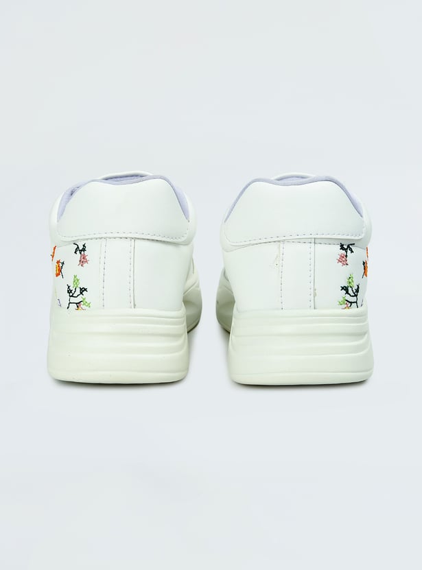 Versatile Women Embroidered Sneakers for Casual Wear, Travel, and Fashionable Outfits