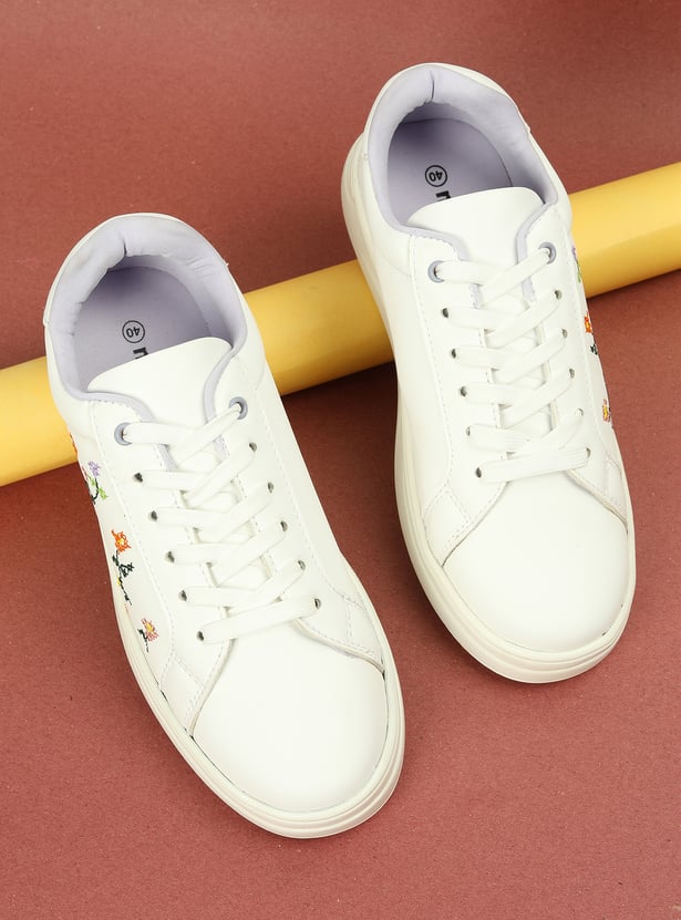 Versatile Women Embroidered Sneakers for Casual Wear, Travel, and Fashionable Outfits
